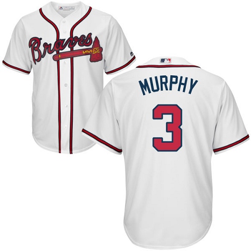 Braves #3 Dale Murphy White Cool Base Stitched Youth MLB Jersey - Click Image to Close